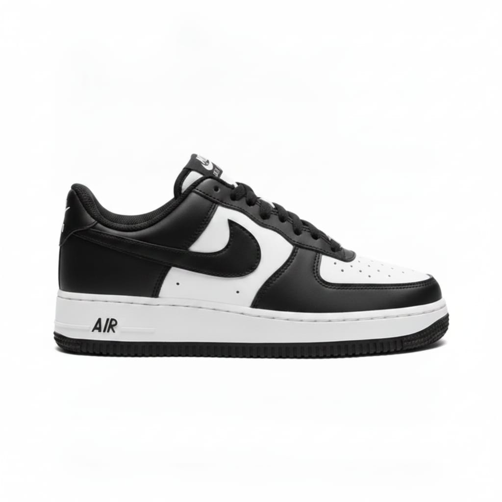 Premium Leather Lifestyle Sneakers - Black & White