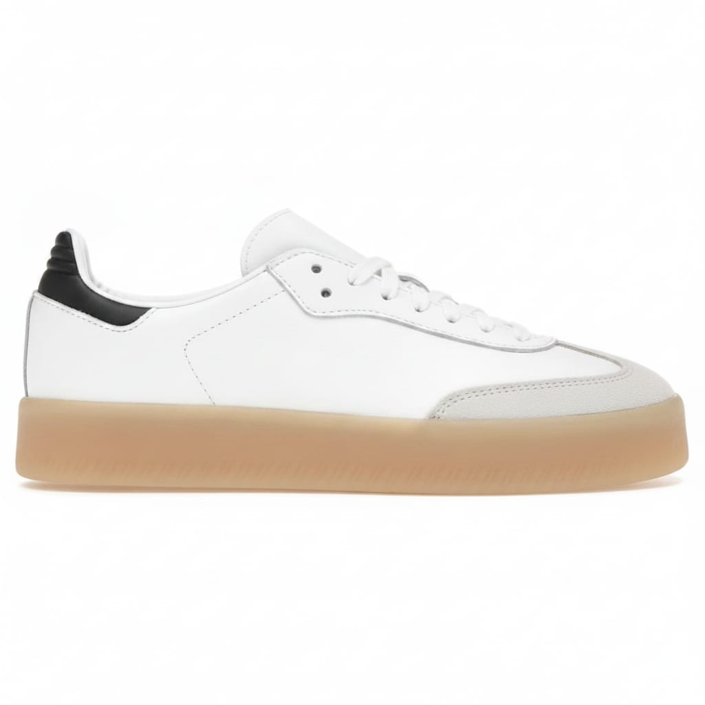 Stacked Platform Casual Shoes - White Metallic Gold