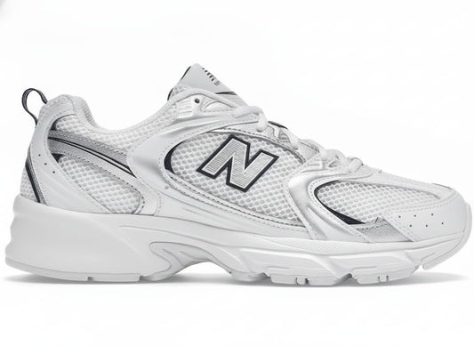 Retro Lifestyle Sneakers - White Silver Navy