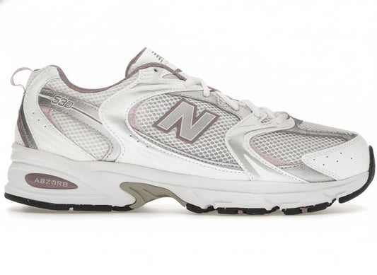 Retro Casual Sneakers White Silver Metallic