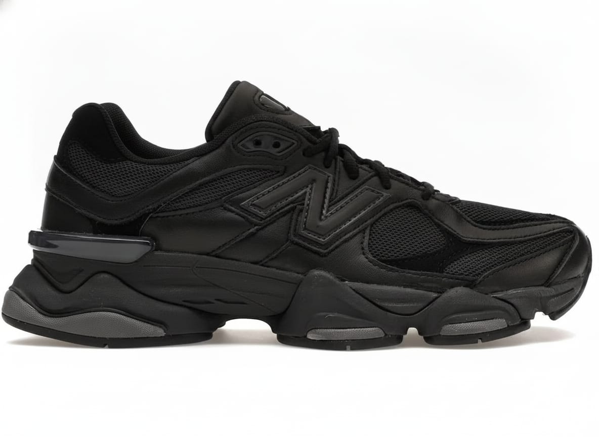 Triple Black Leather Lifestyle Sneakers